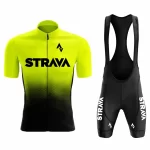 2024Strava Pro Bicycle Team Short Sleeve Maillot Ciclismo Men's Cycling Jersey Sets Summer Breathable Cycling Clothing Suit 3