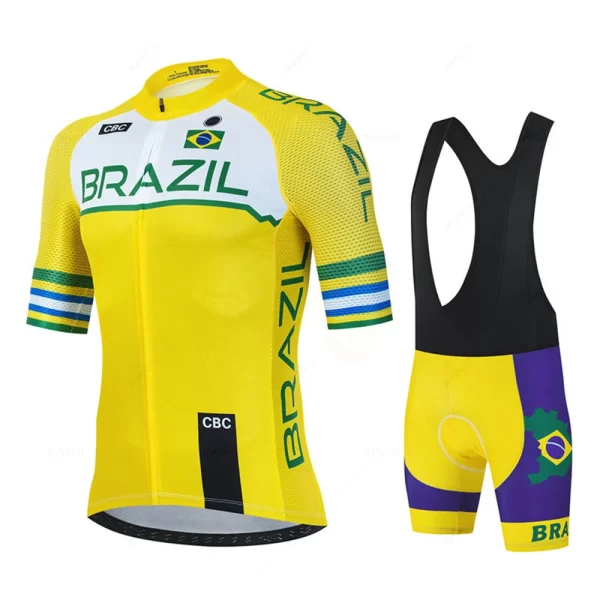 Brasil Team Summer Team Cycling Jersey Set Ciclismo Clothing MTB Bike Clothes Uniform Maillot Ropa Ciclismo Bicycle Suit Hombre 4