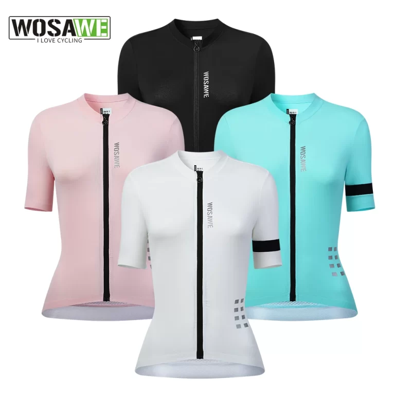 WOSAWE Cycling Jersey Summer Women Bicycle Short Sleeve Jersey Pro Team Breathable Cycling Shirt Female MTB Road Sweatshirt Tops 1