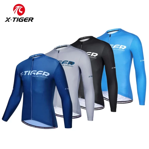 X-Tiger Cycling Jersey Breathable Quick Dry Long Sleeve Top Road Mountain Bike Shirt  Motocross Jersey Racing Jersey 1