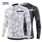 KEMALOCE Cycling Jersey Long Sleeves Men&Women White&Black Cartoon 2024 Bicycle Jersey Team Summer Premium Anti UV Cycle Clothes 1