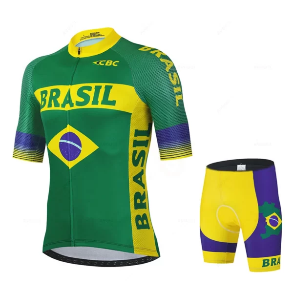 Brasil Team Summer Team Cycling Jersey Set Ciclismo Clothing MTB Bike Clothes Uniform Maillot Ropa Ciclismo Bicycle Suit Hombre 16
