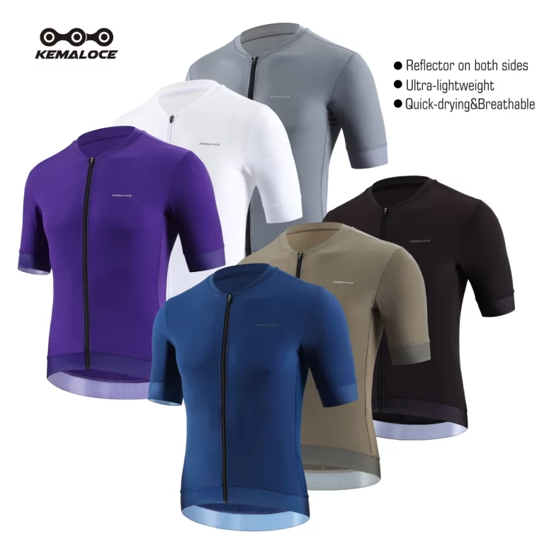 KEMALOCE Cycling Jersey Men Short Sleeves Summer 2025 White&Purple&Brown Bicycle Bike Jersey High End Breathable Compress Shirts 1