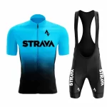 2024Strava Pro Bicycle Team Short Sleeve Maillot Ciclismo Men's Cycling Jersey Sets Summer Breathable Cycling Clothing Suit 2