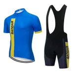 Men's Cycling Jersey Set Short Sleeve Bike Shirt + Pants Breathable Quick-Dry Bicycle Clothing Sportswear 2