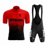 2024Strava Pro Bicycle Team Short Sleeve Maillot Ciclismo Men's Cycling Jersey Sets Summer Breathable Cycling Clothing Suit 4