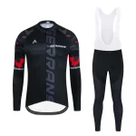 2024 New Thermal Fleece Cycling Jersey Set Winter Long Sleeve MTB Racing Bike Jersey Suit For Men Bib Pants Set Cycling Clothing 2