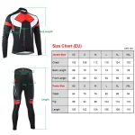 Lixada Spring Autumn Cycle Clothing Set Sportswear Suit Bicycle Bike Outdoor Long Sleeve Jersey + Pants Breathable Quick-dry Men 3