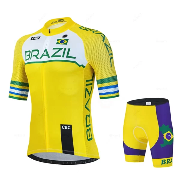 Brasil Team Summer Team Cycling Jersey Set Ciclismo Clothing MTB Bike Clothes Uniform Maillot Ropa Ciclismo Bicycle Suit Hombre 7