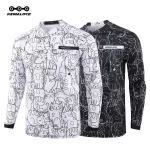 KEMALOCE MTB Jersey Long Sleeve Men White&Black Mountain Bike Jersey Cartoon 2024 Summer Breathable Downhilll Motocross Shirts 1