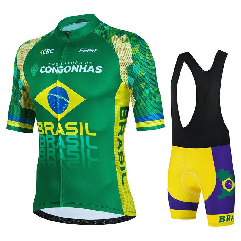 Brasil Team Summer Team Cycling Jersey Set Ciclismo Clothing MTB Bike Clothes Uniform Maillot Ropa Ciclismo Bicycle Suit Hombre 1