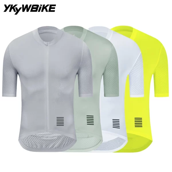 YKYWBIKE Men's Cycling Jersey Short Sleeve Summer Bicycle Jersey Road Bike Shirt Cycling Clothing Breathable Pro Team 1