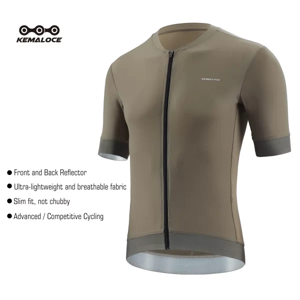 KEMALOCE Cycling Jersey Men Short Sleeves Summer 2025 White&Purple&Brown Bicycle Bike Jersey High End Breathable Compress Shirts 9