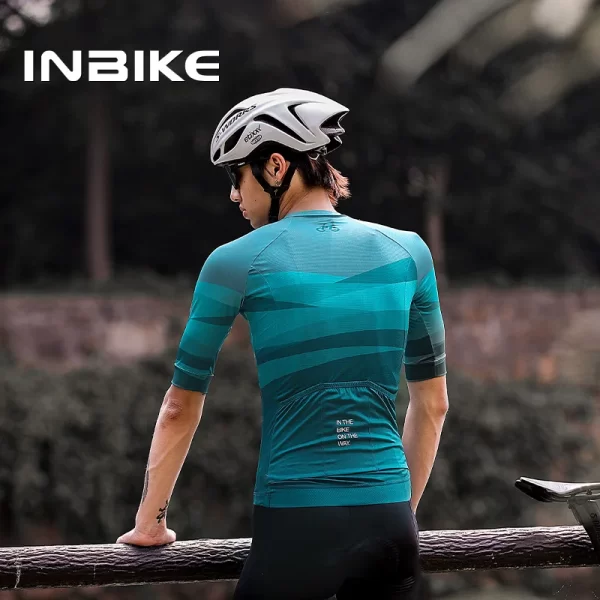 INBIKE Summer Men's Cycling Jersey Breathable Road Cycling Jersey Short Sleeve Mountain Bike Cycling Jersey with Three Pockets 7