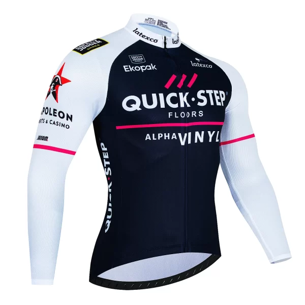 Quick Step 2024 Spring and Autumn Cycling Clothes Long sleeved Men's Mountain Bike Shirt Team Bike Wear Summer Outdoor Clothes Q 1