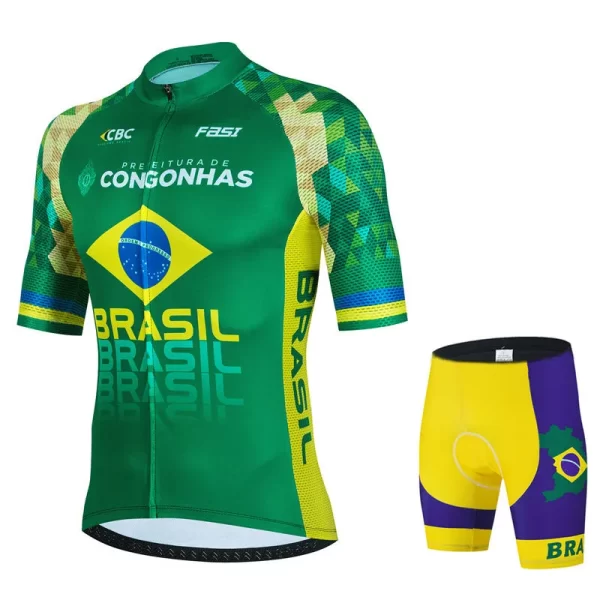 Brasil Team Summer Team Cycling Jersey Set Ciclismo Clothing MTB Bike Clothes Uniform Maillot Ropa Ciclismo Bicycle Suit Hombre 19