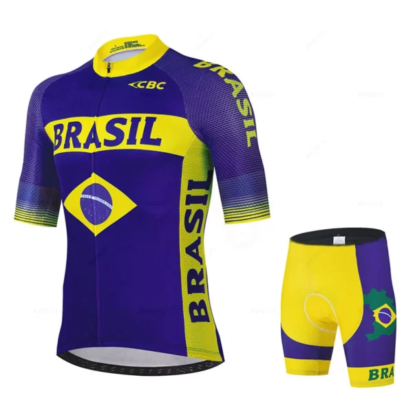 Brasil Team Summer Team Cycling Jersey Set Ciclismo Clothing MTB Bike Clothes Uniform Maillot Ropa Ciclismo Bicycle Suit Hombre 14