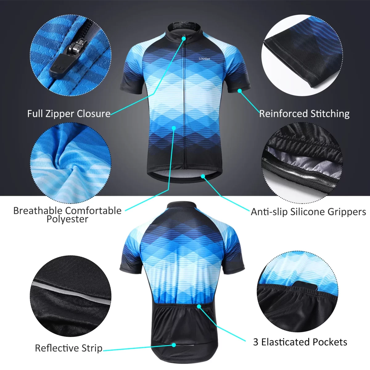 Men Short Sleeve Cycling Jersey MTB Maillot Bike Shirt Breathable Mountain Pro Team Bicycle Sports Clothing 3