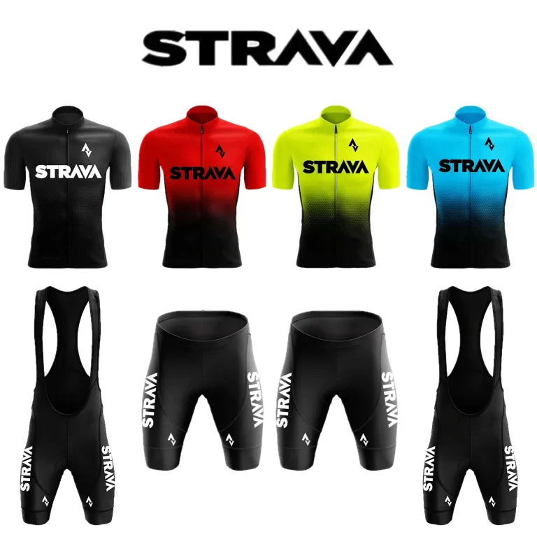 2024Strava Pro Bicycle Team Short Sleeve Maillot Ciclismo Men's Cycling Jersey Sets Summer Breathable Cycling Clothing Suit 1