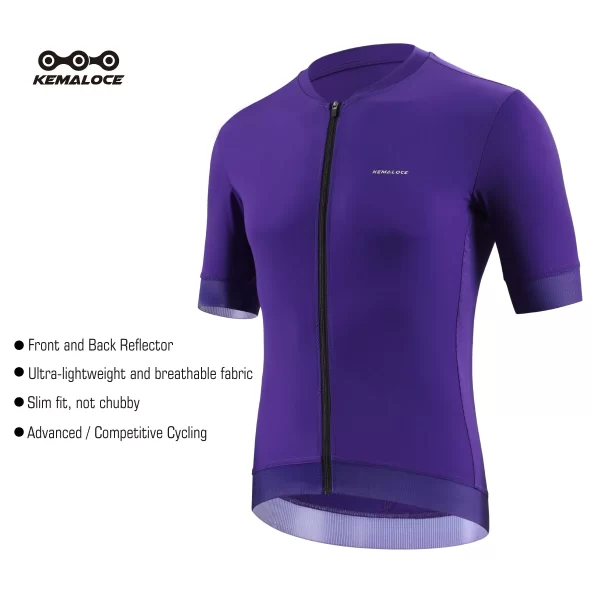 KEMALOCE Cycling Jersey Men Short Sleeves Summer 2025 White&Purple&Brown Bicycle Bike Jersey High End Breathable Compress Shirts 11