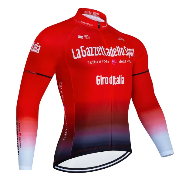 Tour De Italy D'ITALIA Red Cycling Jersey Premium Anti-UV Long Sleeve Sweatshirt Cycling Suit Autumn Quick-Dry Racing Uniform 1