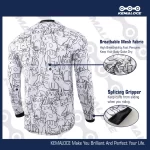 KEMALOCE MTB Jersey Long Sleeve Men White&Black Mountain Bike Jersey Cartoon 2024 Summer Breathable Downhilll Motocross Shirts 6