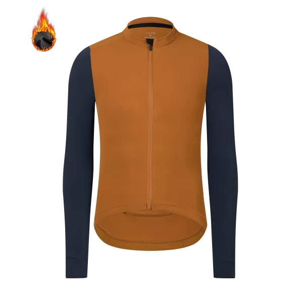 Rsantce 2024 Winter Thermal Fleece Cycling Jersey Top MTB Bike Outdoor Men's Bicycle Clothing Long Sleeve Shirt Uniform 1