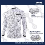 KEMALOCE MTB Jersey Long Sleeve Men White&Black Mountain Bike Jersey Cartoon 2024 Summer Breathable Downhilll Motocross Shirts 5
