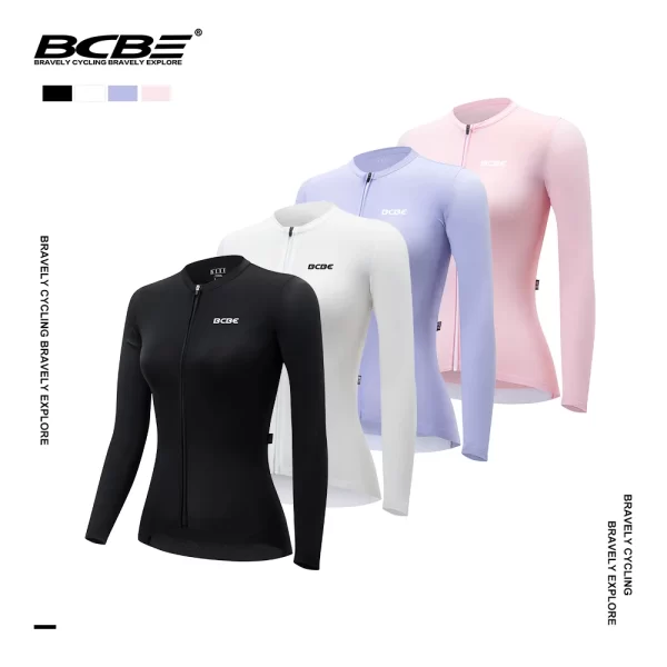 BCBE Women Long Sleeve Jersey Pro Aero Slim Fit MTB Road Cycling Jersey Breathable Quick Dry Sun Protection Riding Bike Clothing 1