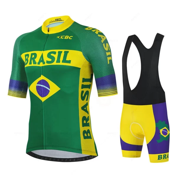 Brasil Team Summer Team Cycling Jersey Set Ciclismo Clothing MTB Bike Clothes Uniform Maillot Ropa Ciclismo Bicycle Suit Hombre 5