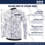 KEMALOCE Cycling Jersey Long Sleeves Men&Women White&Black Cartoon 2024 Bicycle Jersey Team Summer Premium Anti UV Cycle Clothes 4